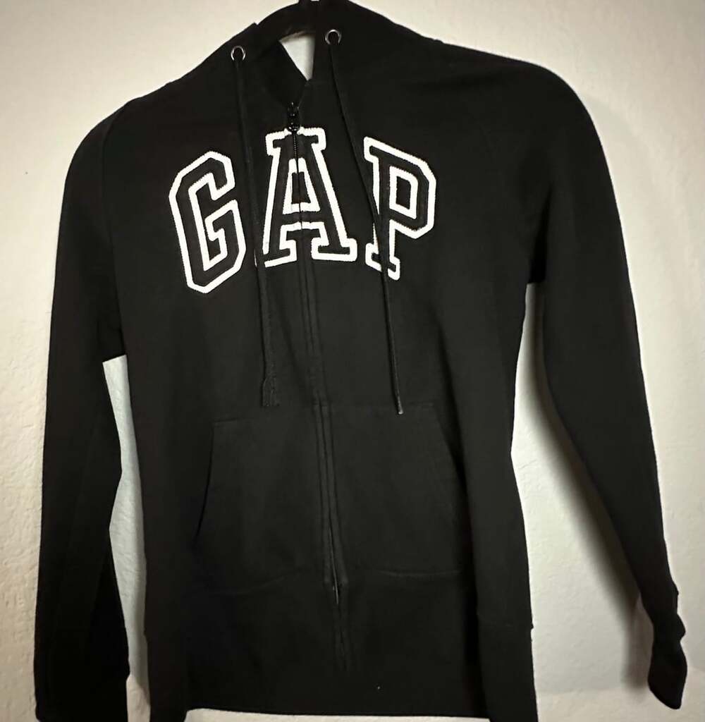 Gap Black Logo Full-Zip Hoodie Sweatshirt